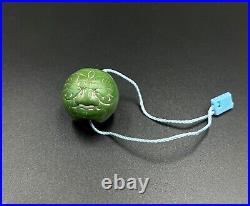 Antique Ceramic Glass Engraved Bead