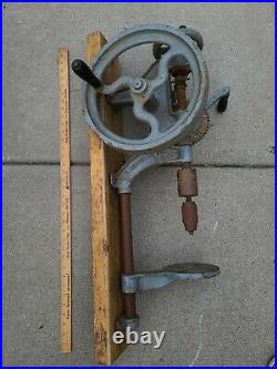 Antique Champion Blower & Forge Hand Crank Post Drill Press Lancaster PA Vintage