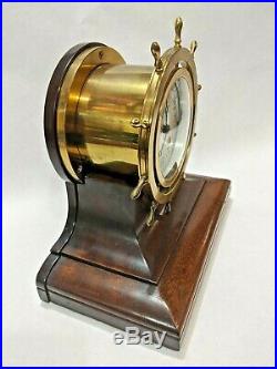 Antique Chelsea Ship's Bell Clock For Abercrombie & Fitch Co. In New Haven Case