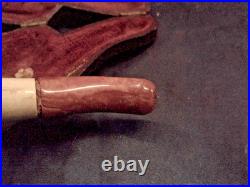 Antique Cheroot Meerschaum Pipe Horse Over 100 Years Old, Stem, Case -29