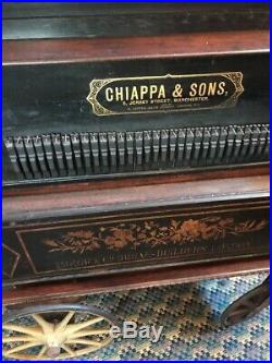 Antique Chiappa & Sons Barrel Organ Grinder Organette Street Monkey Crank