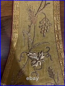 Antique Christian Vestment Chasuble Priest French GOLD Embroidered Brocade