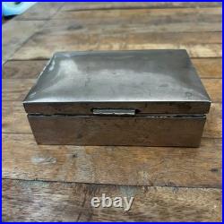 Antique Cigarette Box 5 Wooden Lined Fine Silver 900