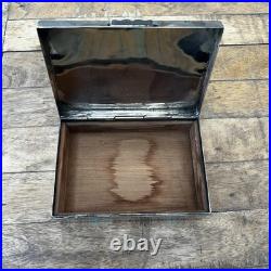 Antique Cigarette Box 5 Wooden Lined Fine Silver 900