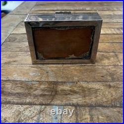 Antique Cigarette Box 5 Wooden Lined Fine Silver 900