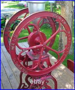 Antique Coffee Grinder Mill Large Elgin National Floor Model Cast Iron Old Good