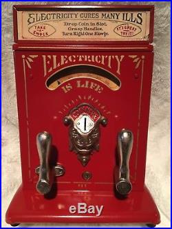 Antique Coin-op Arcade Trade Stimulator Mills Electric Shock Machine