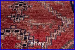 Antique Collectible Area Rug 6'5 x 3'10 Faded Red Vintage Hand-Knotted Carpet
