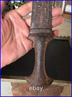 Antique Collectible Old Hand Carved Design Iron Knife Hunting Khanjar Katar