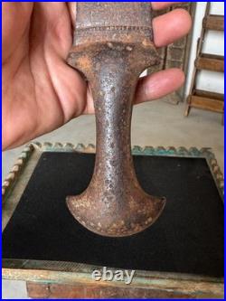 Antique Collectible Old Hand Carved Design Iron Knife Hunting Khanjar Katar