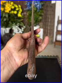 Antique Collectible Old Hand Carved Design Iron Knife Hunting Khanjar Katar