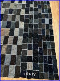 Antique Colonial Hand Stitched Quilt Wool Embroidered Hand Pieced