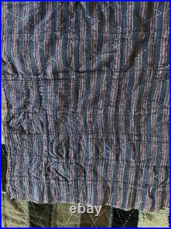 Antique Colonial Hand Stitched Quilt Wool Embroidered Hand Pieced