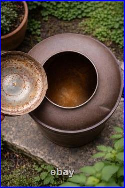 Antique Copper Beverage Urn with Brass Spigot European Estate Garden Vessel