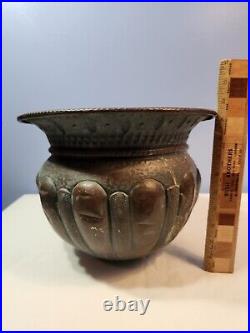 Antique Copper Planter Pot With Holes At Bottom Metal 12