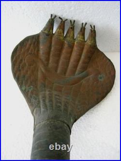 Antique Copper Snake Intricate Work Five Mouth Huge
