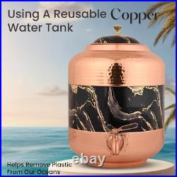 Antique Copper Water Dispenser with Lid Storage & Serving Water 11 L Home Use