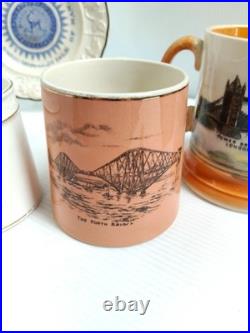 Antique Cups & Saucer Tourist Ware Collection x6 incl Pearlware Isle of Man -AF