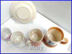 Antique Cups & Saucer Tourist Ware Collection x6 incl Pearlware Isle of Man -AF