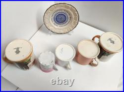 Antique Cups & Saucer Tourist Ware Collection x6 incl Pearlware Isle of Man -AF