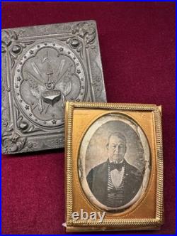 Antique Daguerreotype Patriotic Union Case Littlefield Parsons 1856 Pat