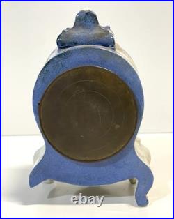 Antique Delft Mantel Clock As Is For Parts Or Repair