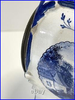 Antique Delft Mantel Clock As Is For Parts Or Repair Antique Delft Mantel Clock As Is For Parts Or Repair