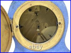 Antique Delft Mantel Clock As Is For Parts Or Repair