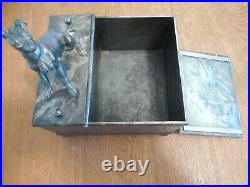 Antique Derby Silver Co. Figural Dog Tobacco Box Humidor