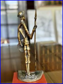 Antique Don Quixote Bronze Figurine from Chile Rare Handmade Art Sculpture Decor