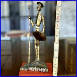 Antique Don Quixote Bronze Figurine from Chile Rare Handmade Art Sculpture Decor