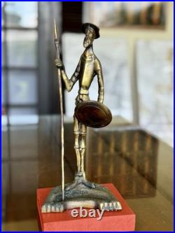 Antique Don Quixote Bronze Figurine from Chile Rare Handmade Art Sculpture Decor
