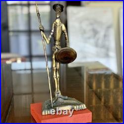 Antique Don Quixote Bronze Figurine from Chile Rare Handmade Art Sculpture Decor