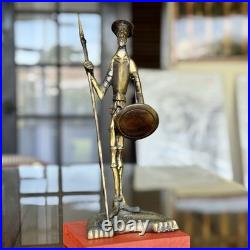 Antique Don Quixote Bronze Figurine from Chile Rare Handmade Art Sculpture Decor