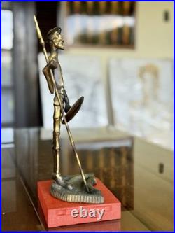 Antique Don Quixote Bronze Figurine from Chile Rare Handmade Art Sculpture Decor