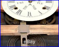 Antique Double Dial Perpetual Calendar Highly Brass Decorated Mantle Clock