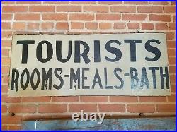 Antique Double Sided Tourist Trade Sign Rooms Bed Bath From Adirondack