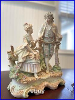 Antique Dresden Porcelain Figurines Man and Woman (set of 2 or sold seperately)