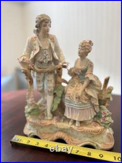 Antique Dresden Porcelain Figurines Man and Woman (set of 2 or sold seperately)