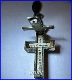 Antique Dual Relic Rosary St Dominic Tree Wood Roman Catacomb Earth Box Crucifix