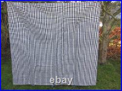 Antique Duvet Cover Comforter Kelsch Handwoven Check Linen Blue and White Unuse