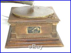 Antique Early Victor Victrola Type M Phonograph Talking Machine Front Mount Horn