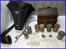 Antique Edison Fireside Cylinder Phonograph Model A + Cygnet No 10 Horn + Crane