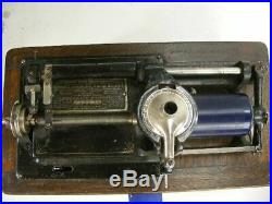 Antique Edison Home Cylinder Phonograph Record Player & Morning Glory Horn