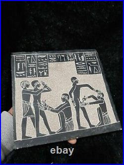 Antique Egyptian ancient rock painting Circumcision at the pharaonic 1336 bc