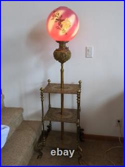 Antique Electrified Brass Covered Cast Iron Three-tier Piano Organ Floor Lamp