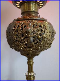 Antique Electrified Brass Covered Cast Iron Three-tier Piano Organ Floor Lamp