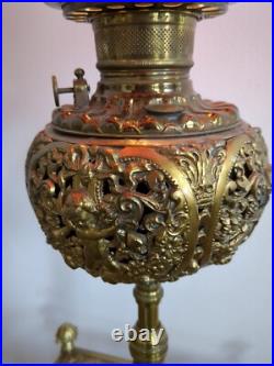 Antique Electrified Brass Covered Cast Iron Three-tier Piano Organ Floor Lamp