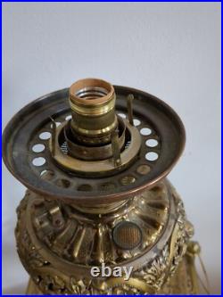 Antique Electrified Brass Covered Cast Iron Three-tier Piano Organ Floor Lamp