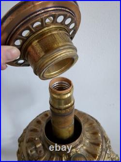 Antique Electrified Brass Covered Cast Iron Three-tier Piano Organ Floor Lamp